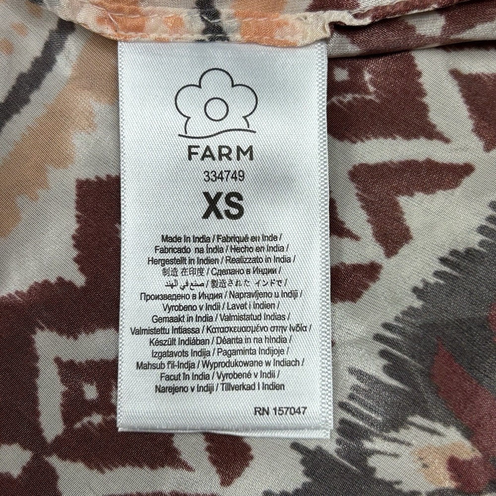 NWOT Farm Rio Cream Toucans Scarf Maxi Dress Womens XS Long Sleeve NO TIE SCARF - Picture 15 of 16